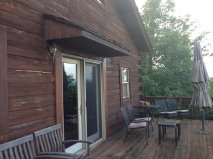 The porch of the cabin