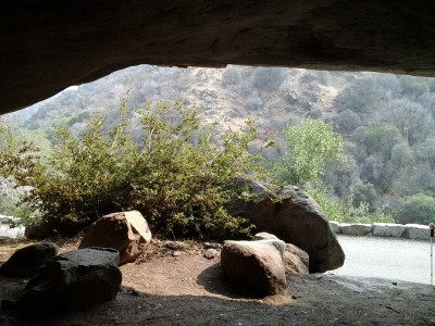 Inside the cave at petroglyph rock aka hospital rock
