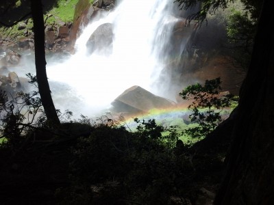 The bottom of the falls makes a lovely rainbow
