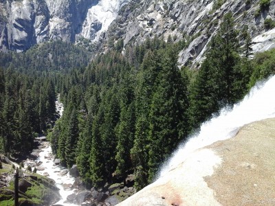 Yikes!  Looking over the edge of Vernal Falls