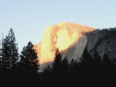 Half Dome in the setting sun