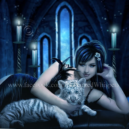 lady with baby tiger